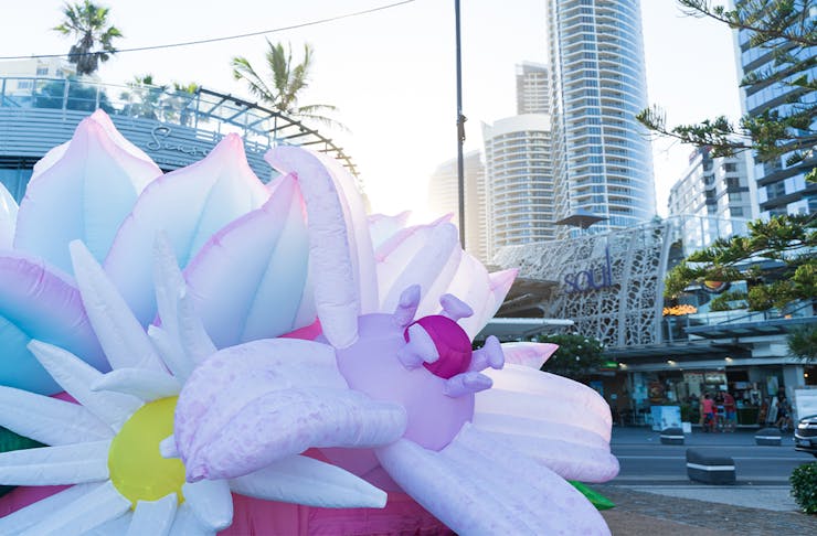 large inflatable flowers
