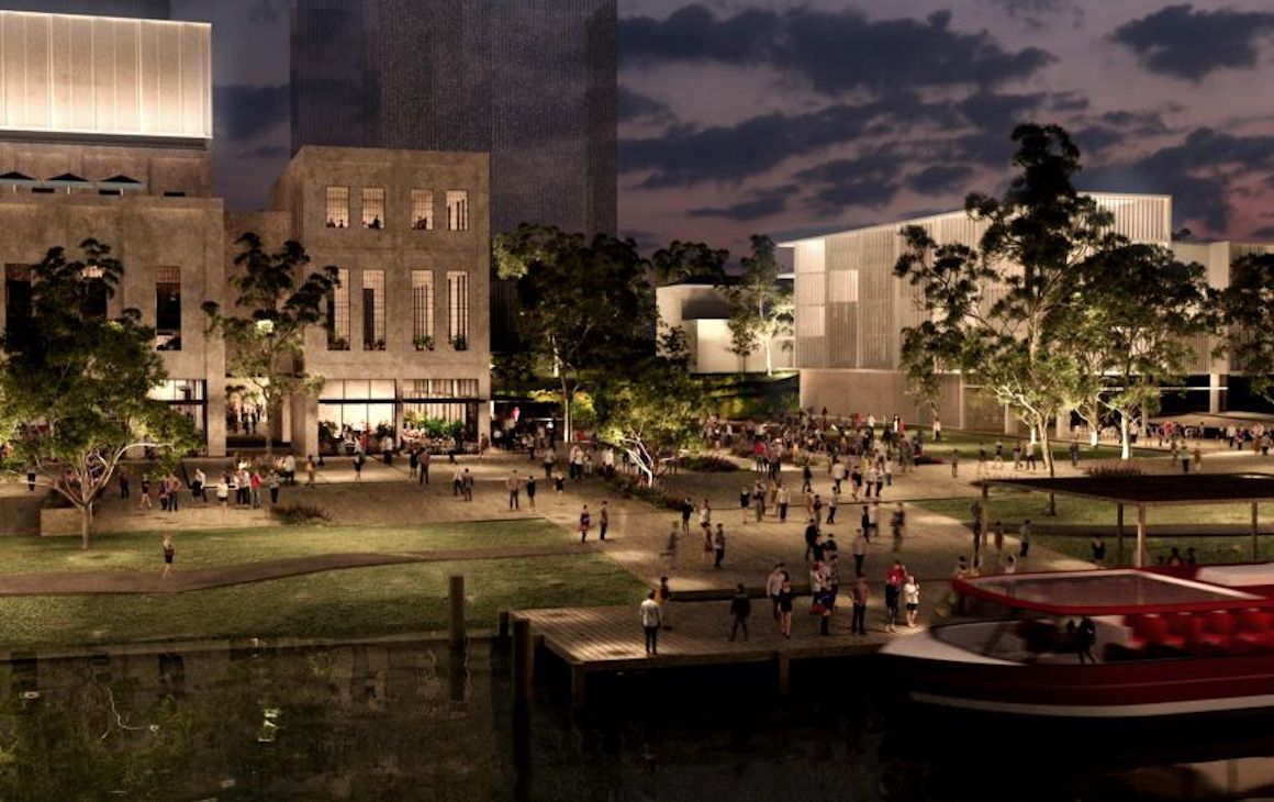 Artists impression of the outdoor area of the East Perth Power Plant Redevelopment