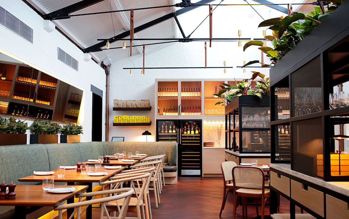 Inside Post Restaurant with it's bright interiors and timber furnishings
