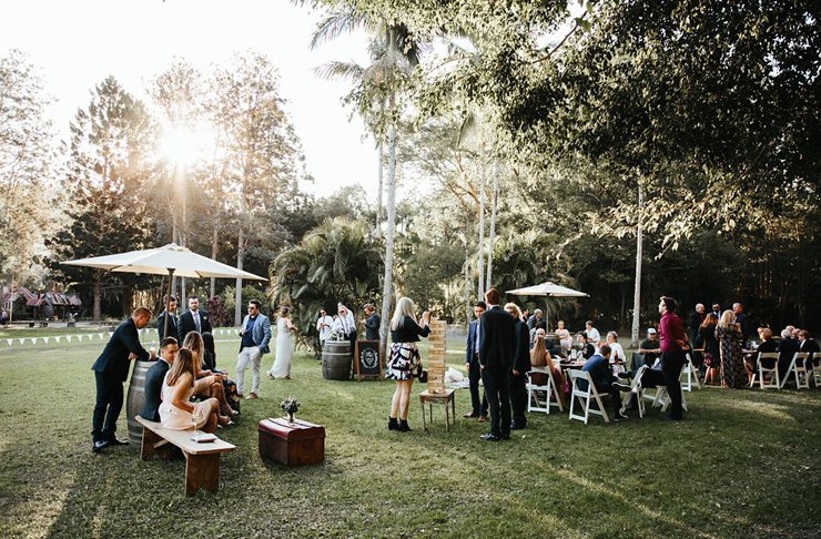A beautiful outdoor wedding on a lush property in Mudgeeraba.