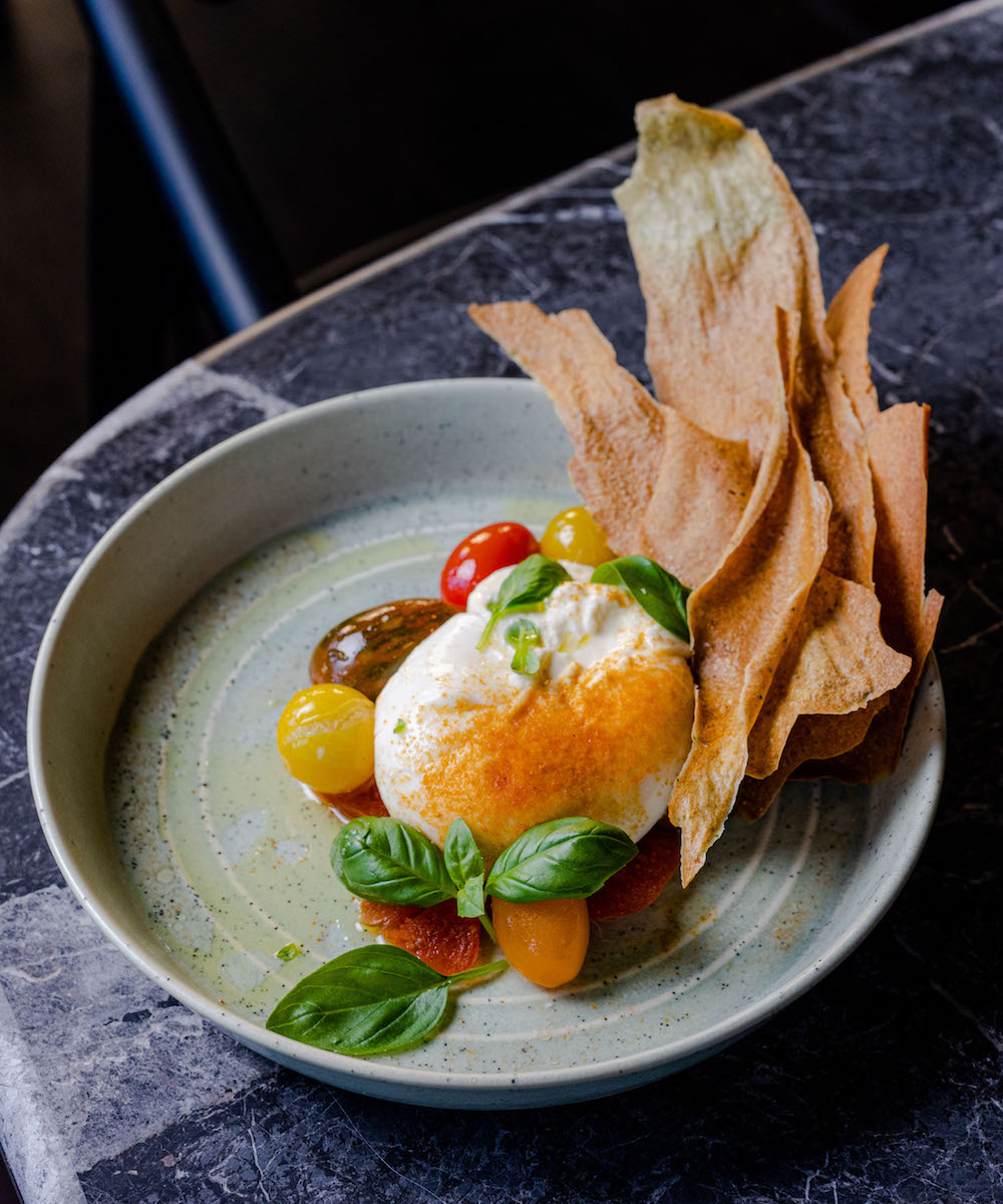 burrata dish from a new restaurant and bar in Perth