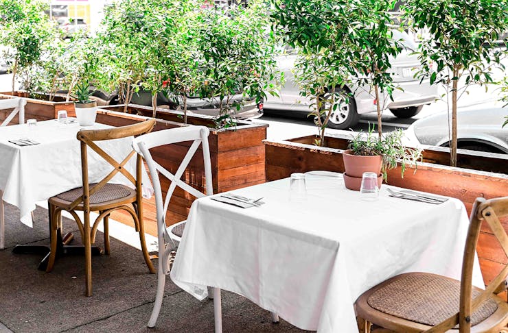 outdoor tables at ant and ola 