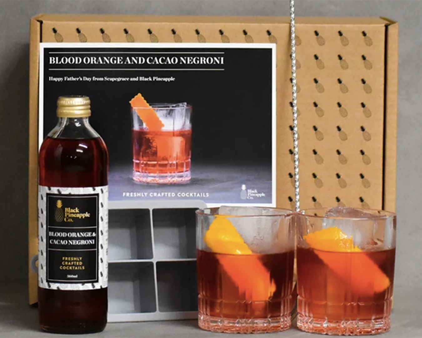 Blood Orange and Cacao Negroni kit from Black Pineapple.