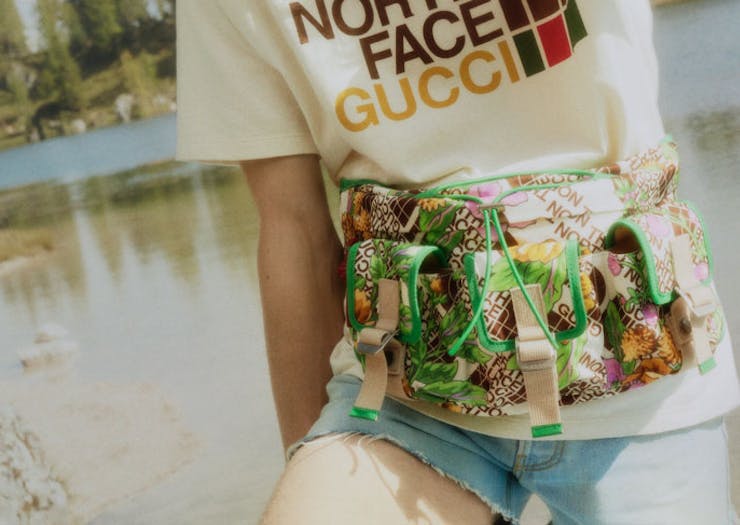 A belt bag from The North Face x Gucci collection.