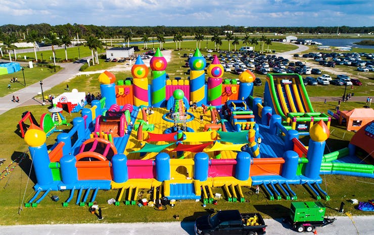 floating bouncy castle