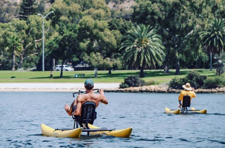 two people on waterbikes in Perth