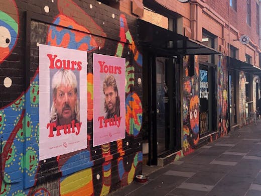 The colourful facade of Footscray barbershop, Yours Truly.