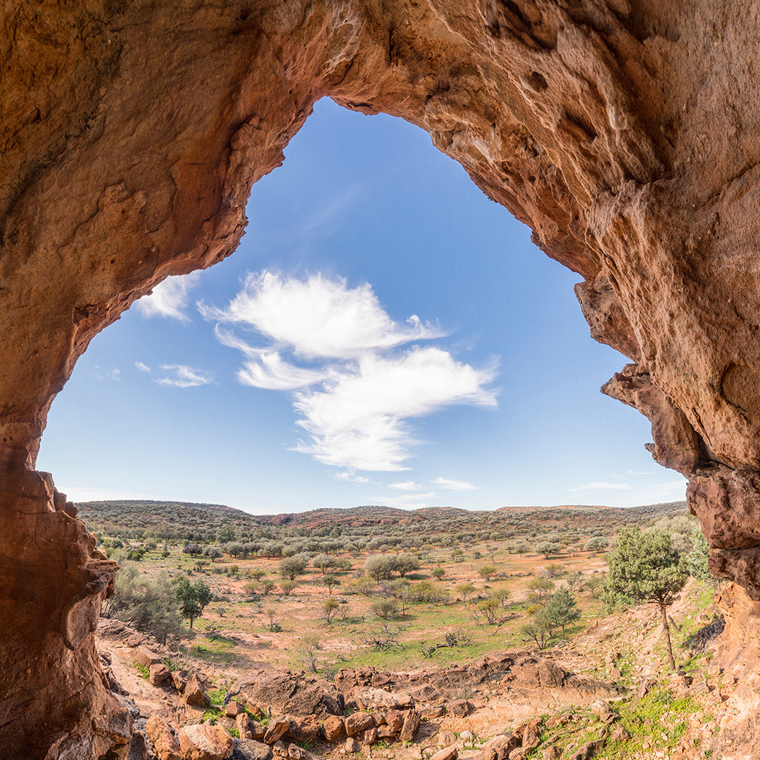 rocky overhang at mutawintji national park in NSW outback